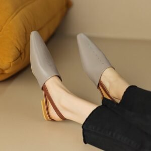 CHIKO Jessa Square Toe Block Heels Slingback Shoes