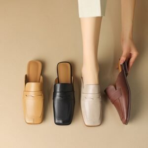 CHIKO Jimena Square Toe Block Heels Clogs/Mules Shoes