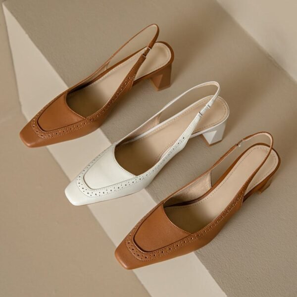CHIKO Jaylynn Square Toe Block Heels Slingback Shoes - Image 2