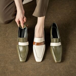 CHIKO Emylee Square Toe Block Heels Loafers Shoes