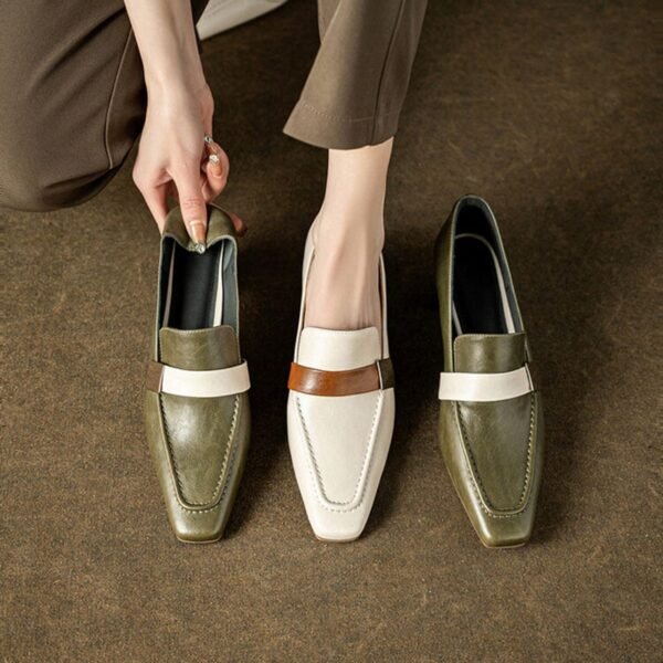 CHIKO Emylee Square Toe Block Heels Loafers Shoes