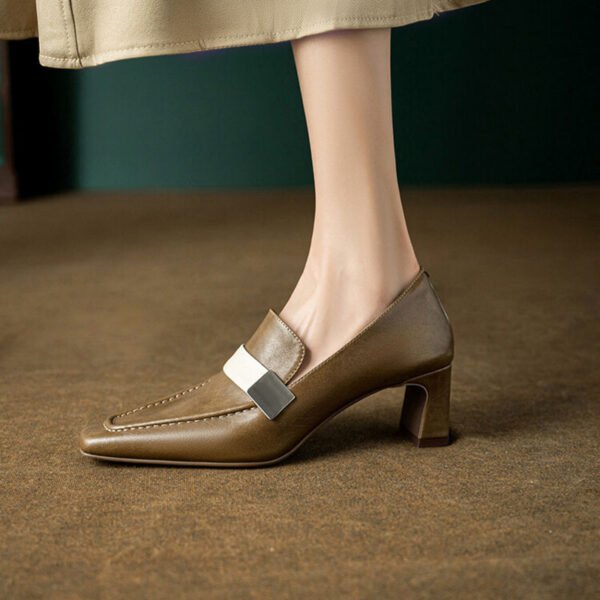 CHIKO Emylee Square Toe Block Heels Loafers Shoes - Image 2