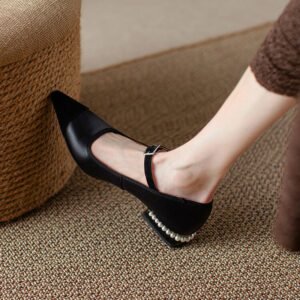 CHIKO Jalea Pointy Toe Block Heels Mary Jane Shoes