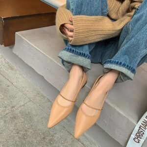 CHIKO Jakki Pointy Toe Block Heels Mary Jane Shoes