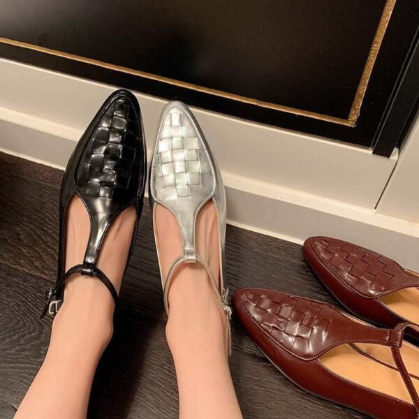 CHIKO Emaly Pointy Toe Block Heels T-Strap Shoes - Image 2