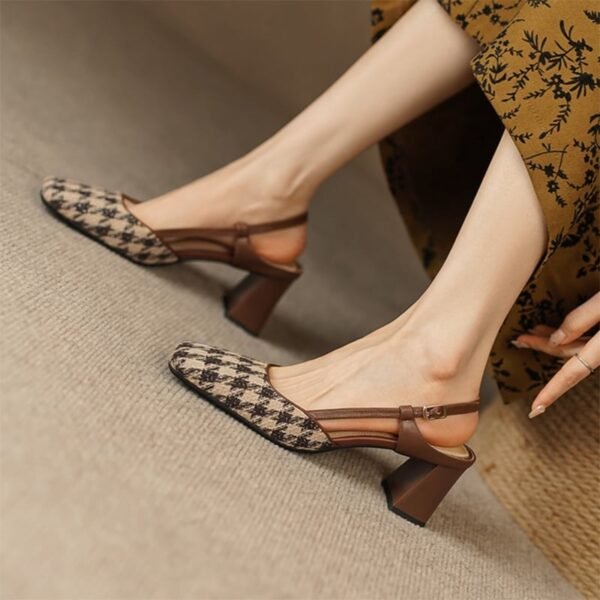 CHIKO Jenell Square Toe Block Heels Slingback Shoes