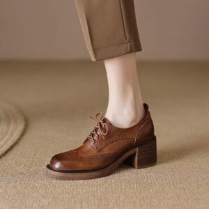 CHIKO Jeneleah Round Toe Block Heels Oxfords Shoes