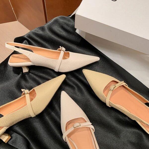 CHIKO Kasha Pointy Toe Kitten Heels Slingback Shoes - Image 2