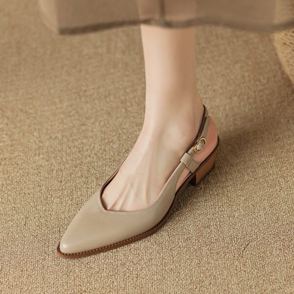 CHIKO Karrie Pointy Toe Block Heels Slingback Shoes