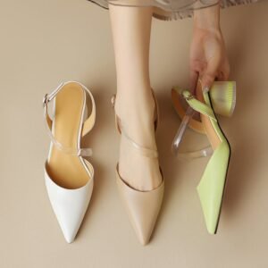 CHIKO Karyna Pointy Toe Block Heels Slingback Shoes