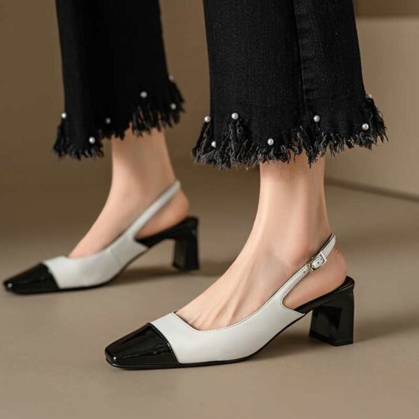 CHIKO Kameryn Square Toe Chunky Heels Slingback Shoes