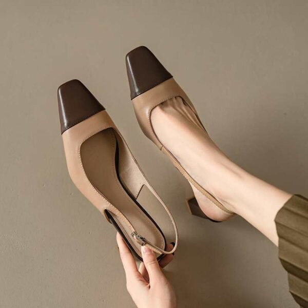 CHIKO Kameryn Square Toe Chunky Heels Slingback Shoes - Image 2