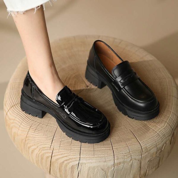 CHIKO Kamalynne Round Toe Block Heels Loafers Shoes - Image 2