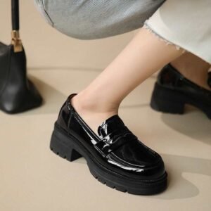 CHIKO Kamalynne Round Toe Block Heels Loafers Shoes