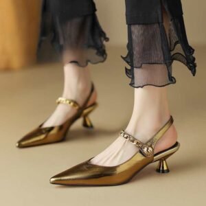 CHIKO Kadeidra Pointy Toe Kitten Heels Slingback Shoes