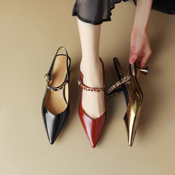 CHIKO Kadeidra Pointy Toe Kitten Heels Slingback Shoes - Image 2