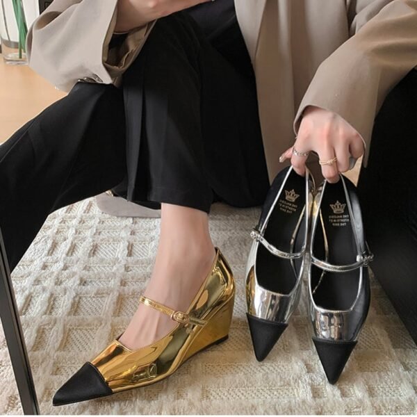 CHIKO Karleen Pointy Toe Wedge Mary Jane Shoes