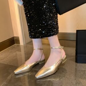 CHIKO Kaily Pointy Toe Block Heels Slingback Shoes