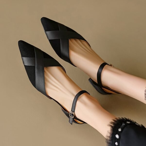 CHIKO Karlena Pointy Toe Block Heels Slingback Shoes
