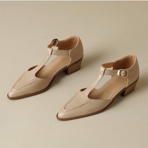 CHIKO Kailey Pointy Toe Block Heels T-Strap Shoes - Image 2