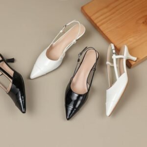 CHIKO Laporsha Pointy Toe Kitten Heels Slingback Shoes