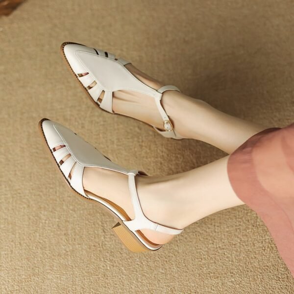 CHIKO Ladan Pointy Toe Block Heels T-Strap Shoes - Image 2