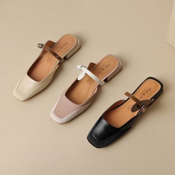 CHIKO Krystal Square Toe Block Heels Clogs/Mules Shoes - Image 2