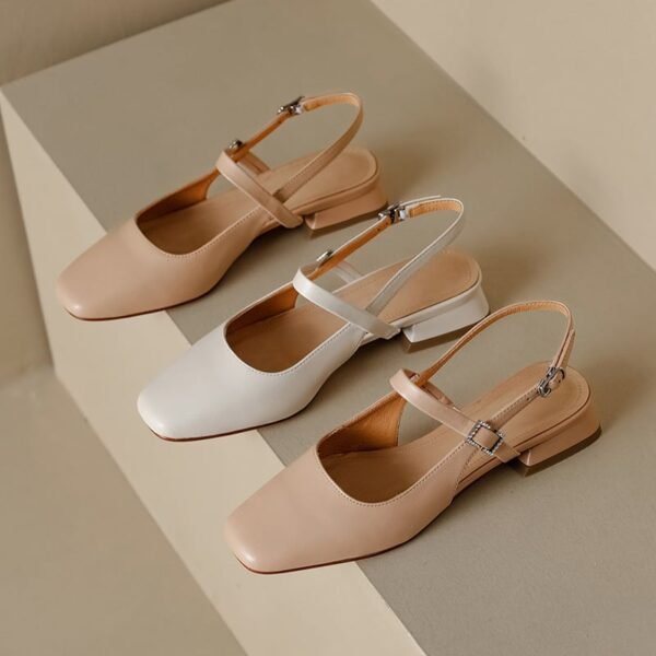 CHIKO Laqueena Square Toe Block Heels Slingback Shoes - Image 2