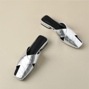 CHIKO Kenesha Square Toe Block Heels Slides Sandals