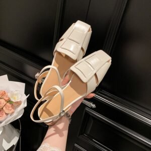 CHIKO Kenisha Square Toe Block Heels Flats Sandals