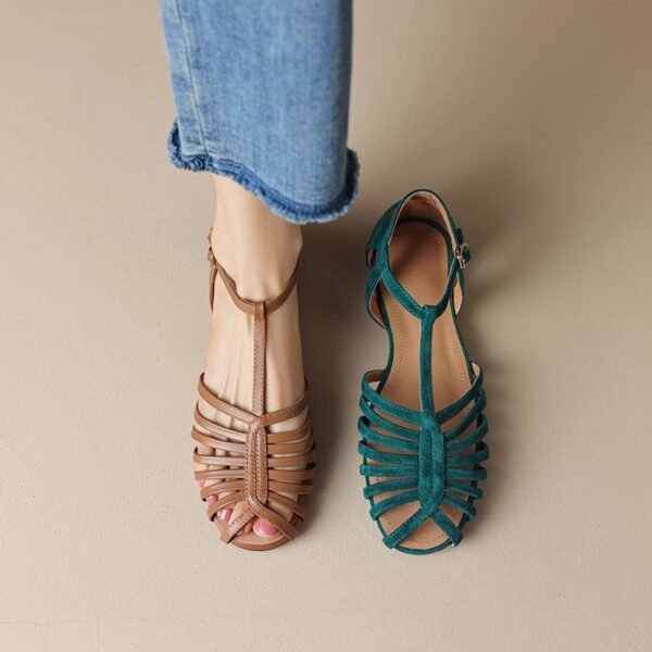 CHIKO Keshara Peep Toe Block Heels T-Strap Shoes - Image 2