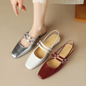 CHIKO Lashae Square Toe Block Heels Slingback Shoes