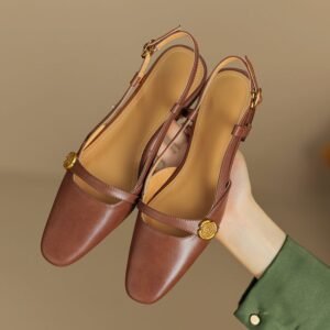 CHIKO Mackensie Square Toe Block Heels Slingback Shoes