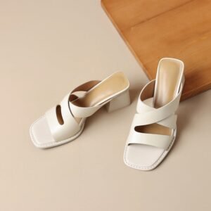 CHIKO Lea Marie Open Toe Block Heels Slides Sandals