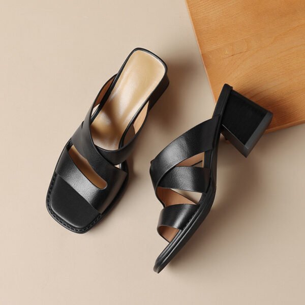 CHIKO Lea Marie Open Toe Block Heels Slides Sandals - Image 2
