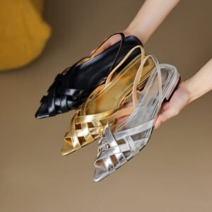 CHIKO Lilianna Pointy Toe Block Heels Flats Sandals