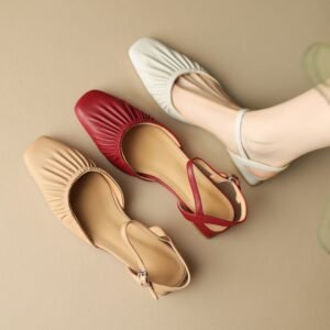 CHIKO Lizzy Square Toe Block Heels Slingback Shoes