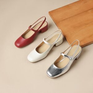 CHIKO Lizzie Square Toe Block Heels Slingback Shoes