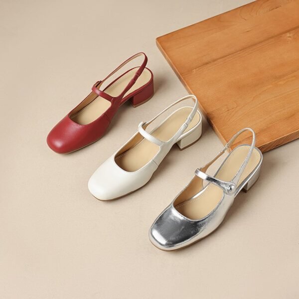 CHIKO Lizzie Square Toe Block Heels Slingback Shoes