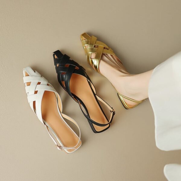 CHIKO Litzy Square Toe Block Heels Slingback Shoes - Image 2
