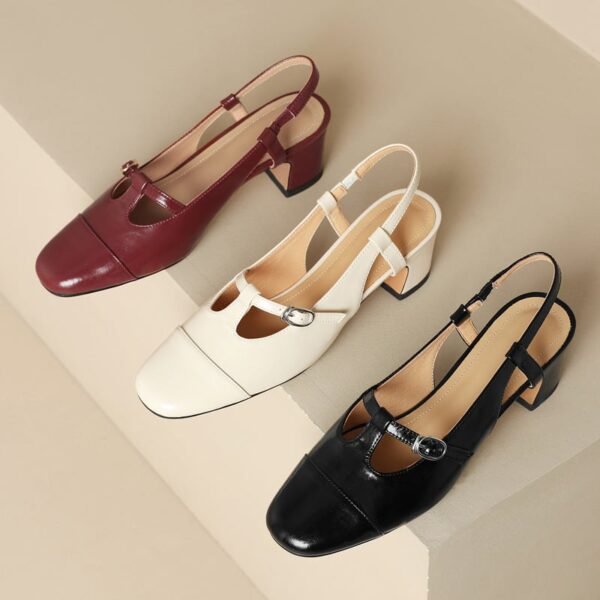 CHIKO Lorin Square Toe Block Heels Slingback Shoes