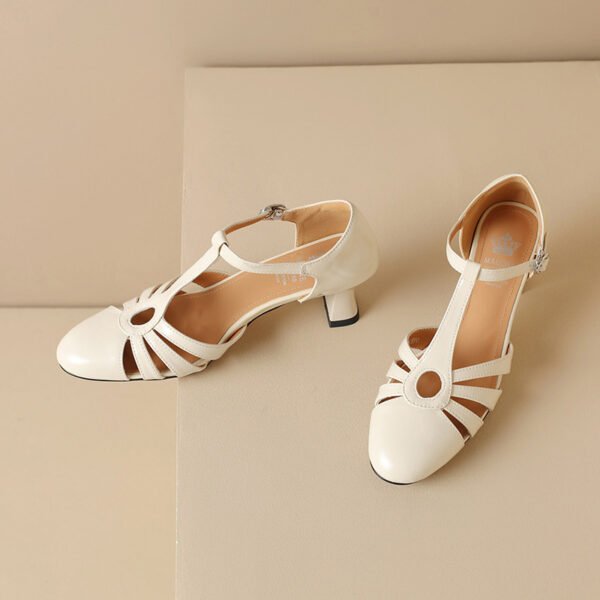 CHIKO Makaila Round Toe Chunky Heels T-Strap Shoes - Image 2