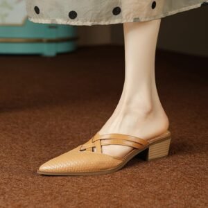 CHIKO Malley Pointy Toe Block Heels Clogs/Mules Shoes