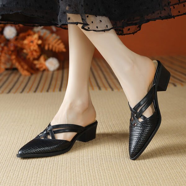 CHIKO Malley Pointy Toe Block Heels Clogs/Mules Shoes - Image 2