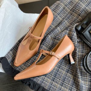 CHIKO Marchelle Square Toe Stiletto T-Strap Shoes