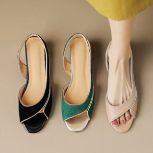 CHIKO Lyndsey Peep Toe Block Heels Slingback Shoes