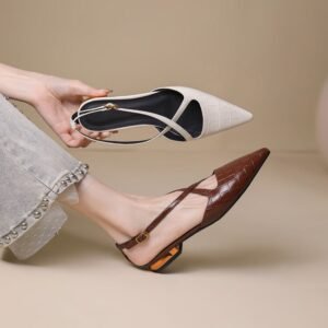 CHIKO Lakendra Pointy Toe Block Heels Slingback Shoes