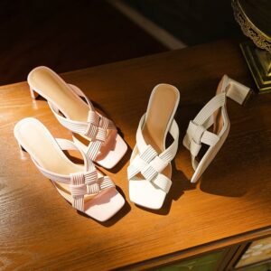CHIKO Marie Elaine Open Toe Chunky Heels Slides Sandals