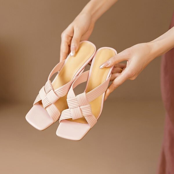 CHIKO Marie Elaine Open Toe Chunky Heels Slides Sandals - Image 2