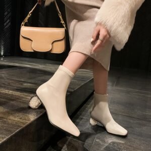 CHIKO Mychaela Square Toe Block Heels Ankle Boots